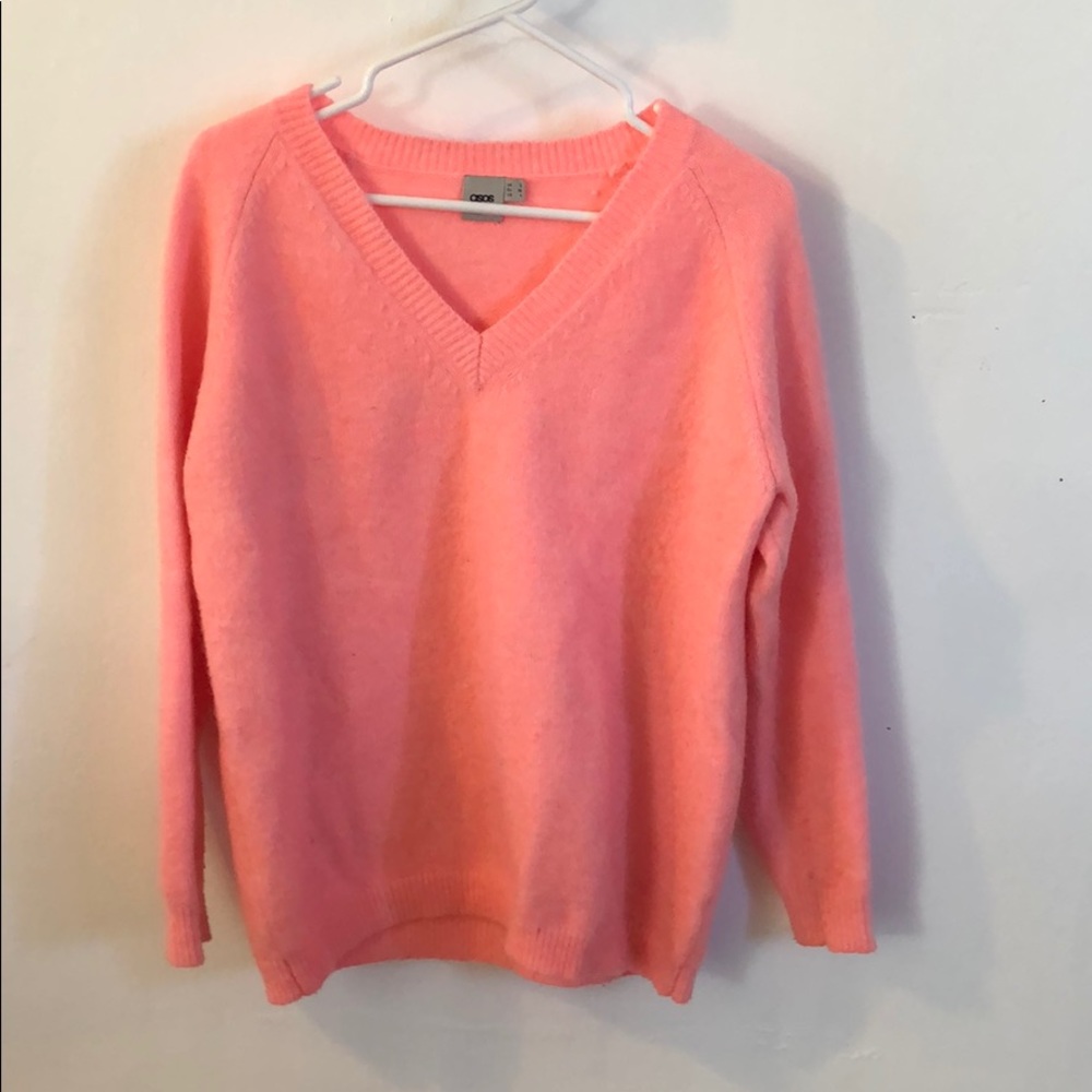 Pink V neck sweater